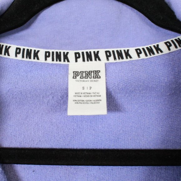 Victoria Secret's Pink High Neck Half Zip Purple Gray Pullover Sweatshirt Size S - Picture 9 of 12
